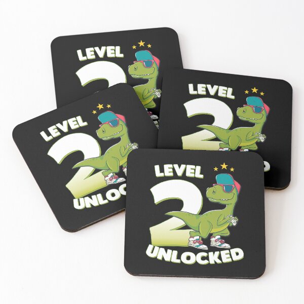 Item preview, Level 2 Unlocked 2nd Birthday Dinosaur T Rex 2 Years Old Boys Gift designed and sold by MalloWilli.