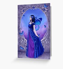 Saphir Birthstone Fairy Grußkarte
