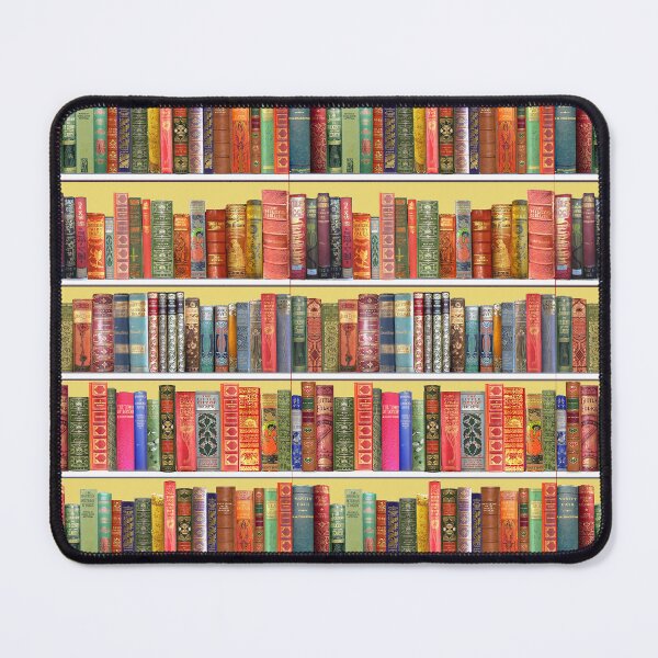 Item preview, Christmas books, christmas library,  Vintage Bookshelf on yellow designed and sold by MagentaRose.