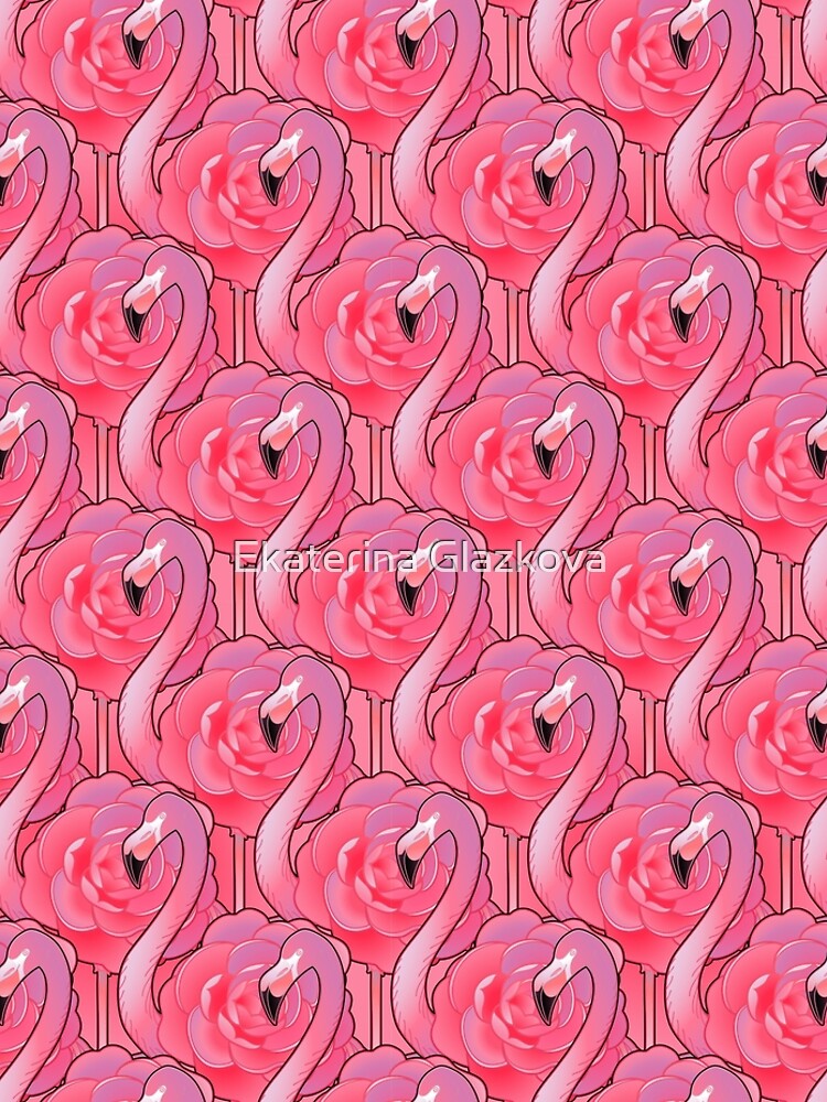 Cute graphic flamingo pattern by Glazkova