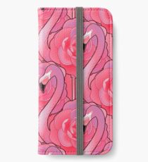 Motif flamant rose mignon Étui portefeuille, coque et skin adhésive iPhone