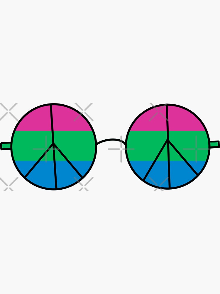 Polysexual Pride Flag Peace Sign Rainbow Sunglasses Sticker For Sale