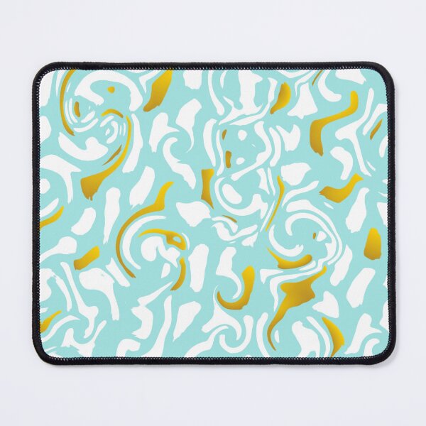 Item preview, Abstract  Aqua Blue Gold Liquid Texture Marble designed and sold by ZubiyaArt.