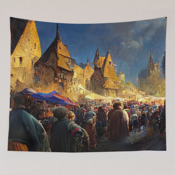 Item preview, Medieval Fantasy Town designed and sold by AM FineArtPrints.