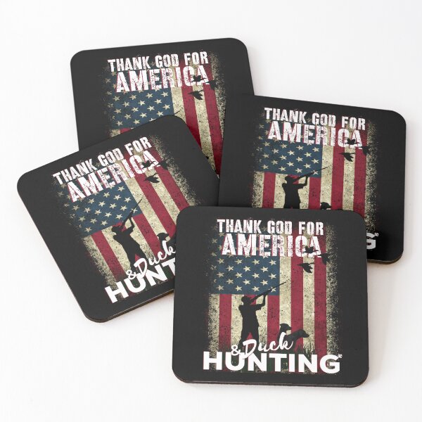 Item preview, Thank God for America and Duck Hunting, American Flag Duck Hunter Design designed and sold by LifeCrush.