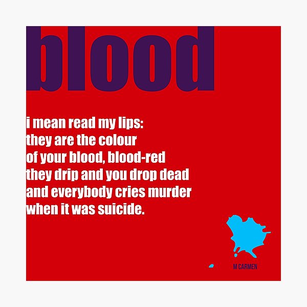 BLOOD love tablet Photographic Print