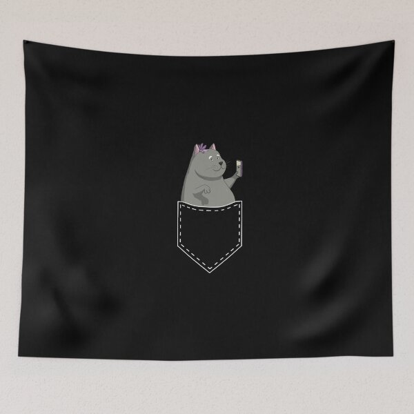 Item preview, Cat in Pocket Retro Kawaii Anime Cat Lover Video Blogger designed and sold by r-silver.