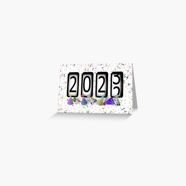 New Years Odometer Party Hats 2023 Greeting Card