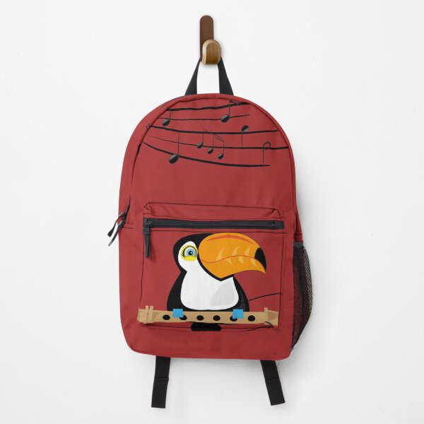 Item preview, Cute little toucan, holding a flute, music notes are flying around. designed and sold by melissamaduka.