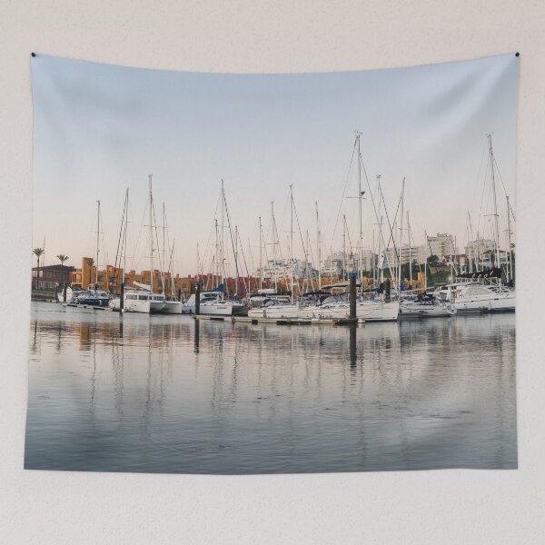 Item preview, Feeding Fish - Early Morning Marina at Portimao Portugal designed and sold by Georgia Mizuleva.