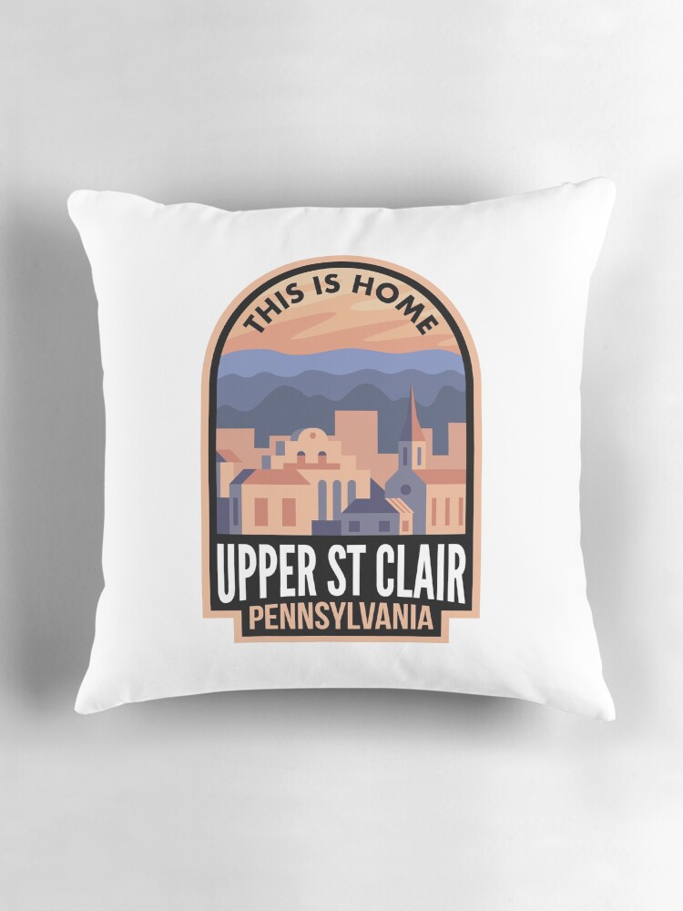Aperçu 3 sur 4. Coussin avec l'œuvre Downtown Upper St Clair Pennsylvania This is Home créée et vendue par HalpinDesign.