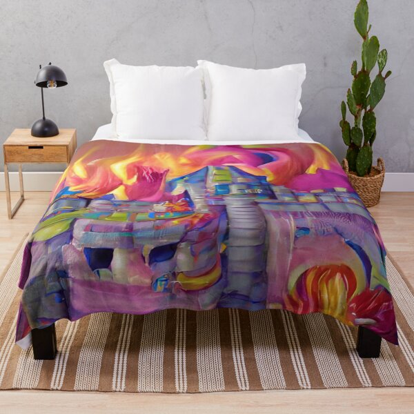 Item preview, Flaming Castle | Artificial Inteligence Generated Art designed and sold by AllAboutAI.