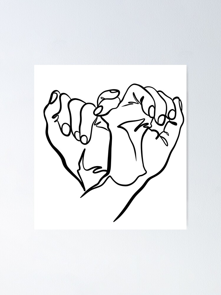 Sketch hands showing heart shape gesture hand Vector Image