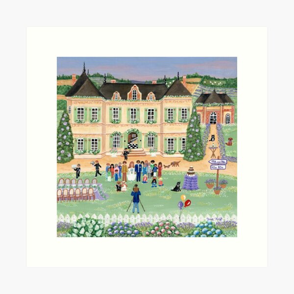 Wedding at the castle Mr. and Mrs. (Please read my own description, before you buy an art print or canvas print) Art Print