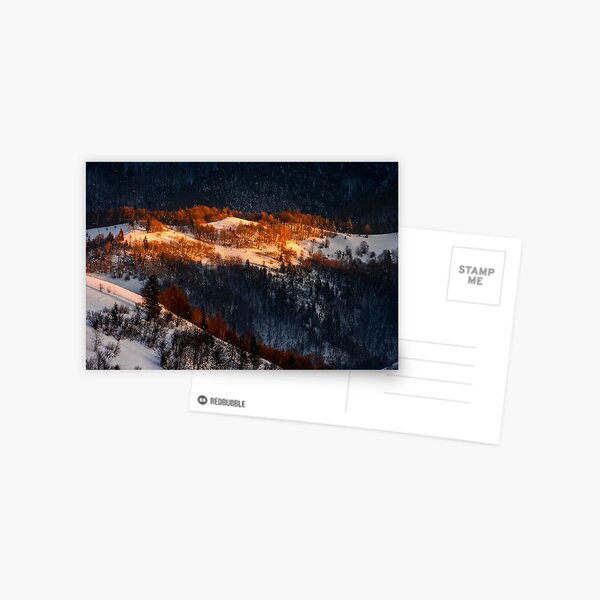 sunrise in winter mountains Postcard
