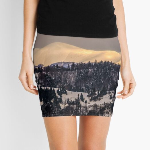 carpathians on golden winter sunrise Mini Skirt