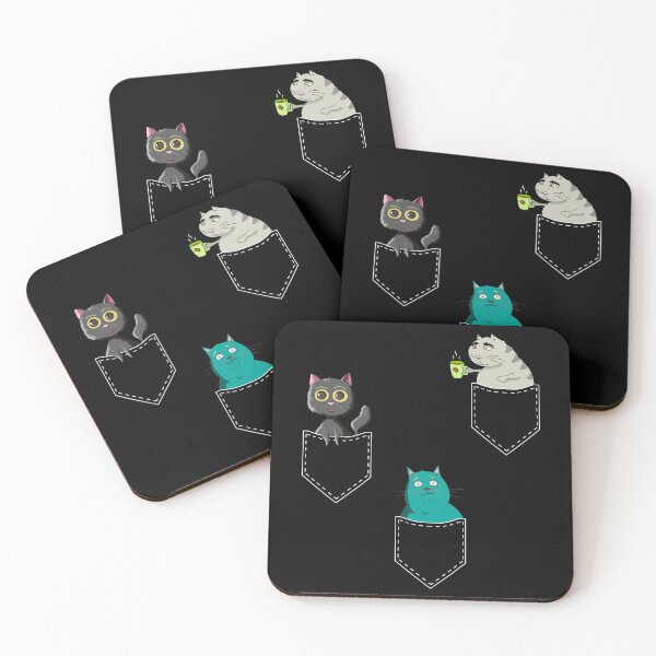 Item preview, Cute Cats in Pockets Vintage Kawaii Anime Coffee & Cat Lover designed and sold by r-silver.
