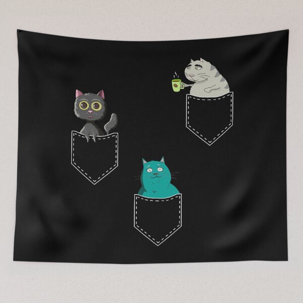 Item preview, Cute Cats in Pockets Vintage Kawaii Anime Coffee & Cat Lover designed and sold by r-silver.