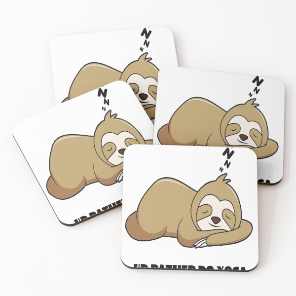 Item preview, Chessy Pickup Lines, I'D Rather do Yoga,Lazy Sloth sleeping.Funny Quotes designed and sold by MariyMart.