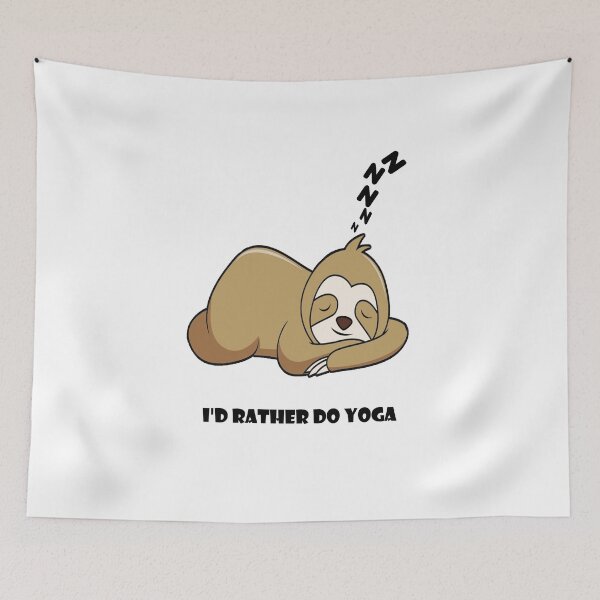 Item preview, Chessy Pickup Lines, I'D Rather do Yoga,Lazy Sloth sleeping.Funny Quotes designed and sold by MariyMart.