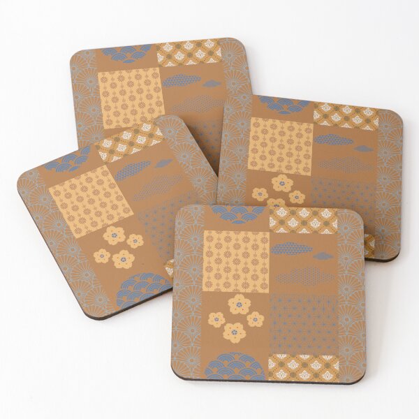 Item preview, Brown Fallen Leaves Color Wagara Patchwork designed and sold by KaitoJapanDesign.