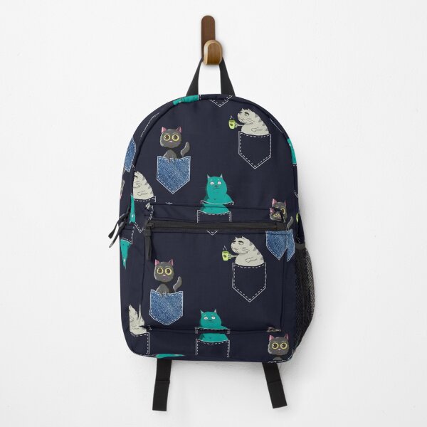 Item preview, Funny Cats in Pockets Retro Kawaii Anime Coffee & Cat Lover designed and sold by r-silver.