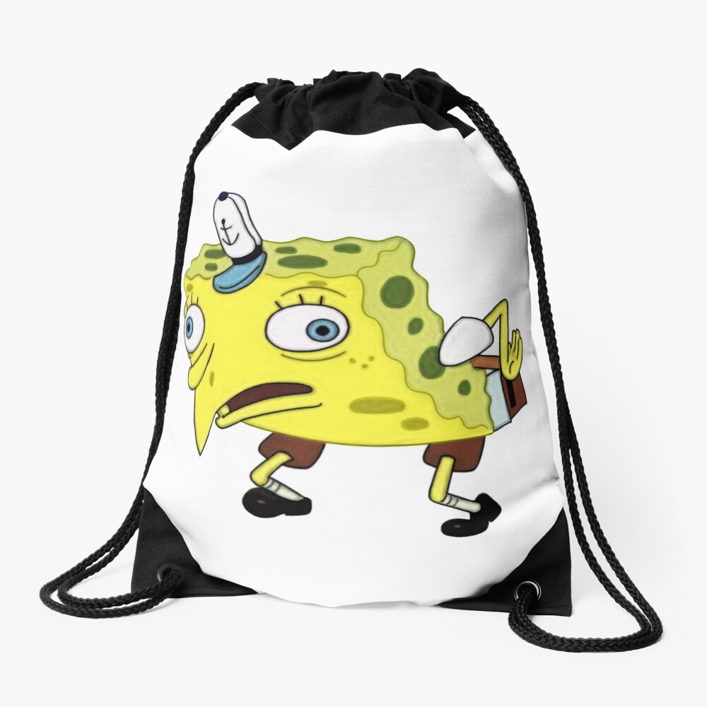 "Mocking Spongebob Meme" Drawstring Bag for Sale by Tedefred Redbubble