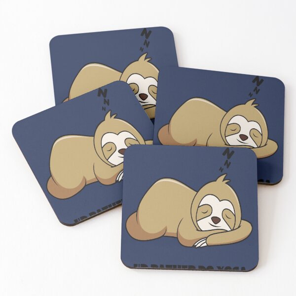 Item preview, Chessy Pickup Lines,I'D Rather do Yoga,Lazy Sloth sleeping,Funny Quotes. designed and sold by MariyMart.