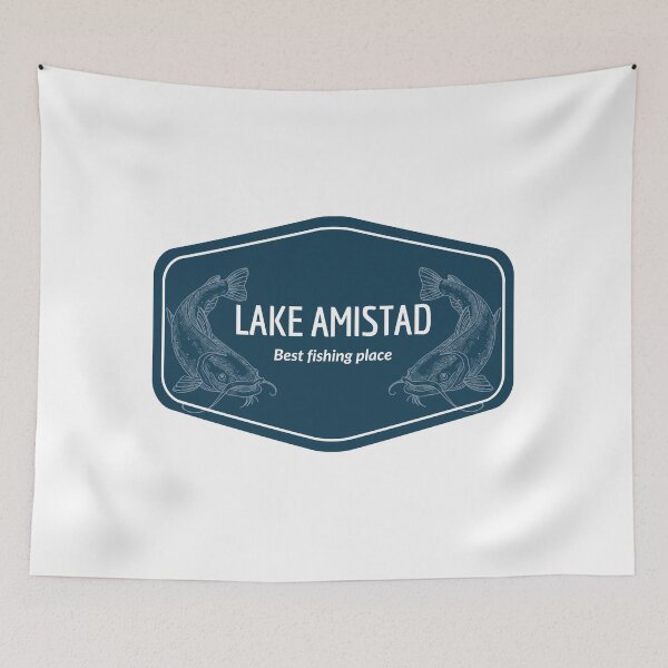 Item preview, Lake Amistad, Rio Grande in Texas, United States of America - Best fishing place destination Logo designed and sold by Vintage-TM.