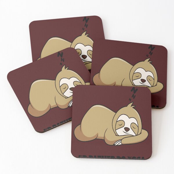 Item preview, Chessy Pickup Lines, I'D Rather do Yoga,Lazy Sloth sleeping, Funny Quotes. designed and sold by MariyMart.
