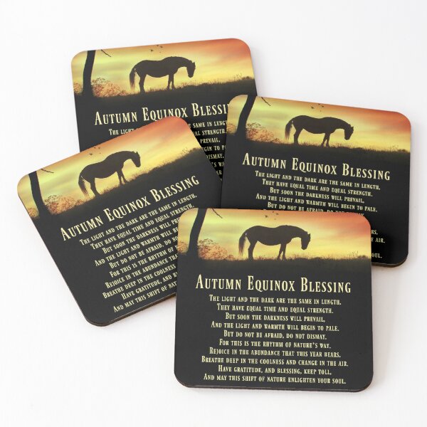 Item preview, Autumn Equinox Blessing Poem with Horse Tree and Sunset Pretty designed and sold by Stephanie Laird.