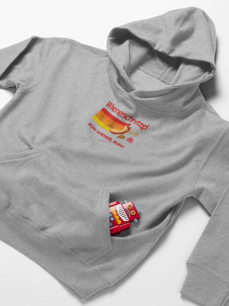 Alternate view of Run, Wiener, Run!! Kids Pullover Hoodie