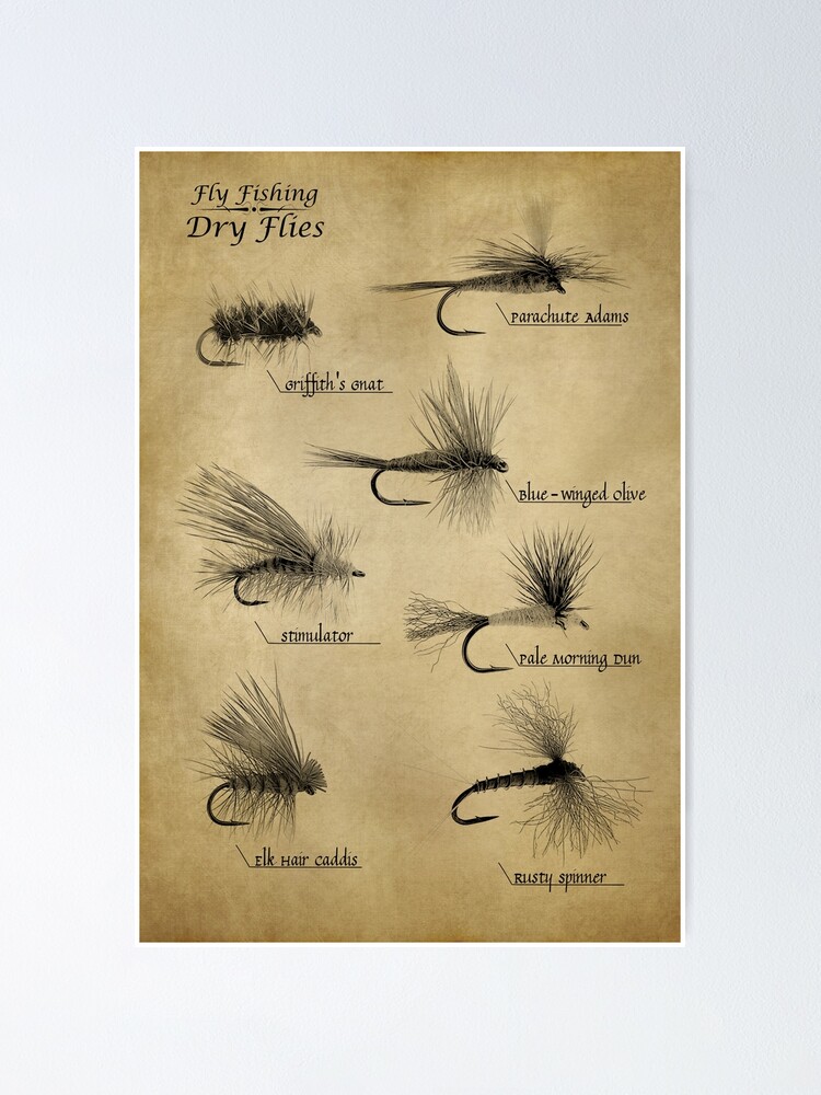 Fly Fishing Dry Flies Poster for Sale by boothilldesigns