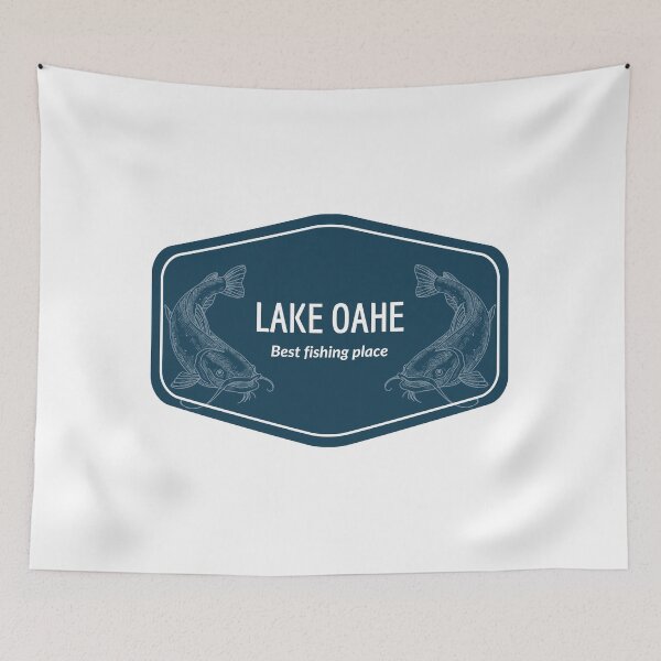 Item preview, Lake Oahe, Missouri River in Dakota, United States of America - Best fishing place destination Logo designed and sold by Vintage-TM.