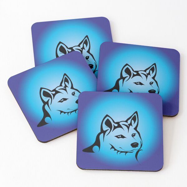 Item preview,  wolf silhouette with blue and light blue background designed and sold by AlexGrafs.