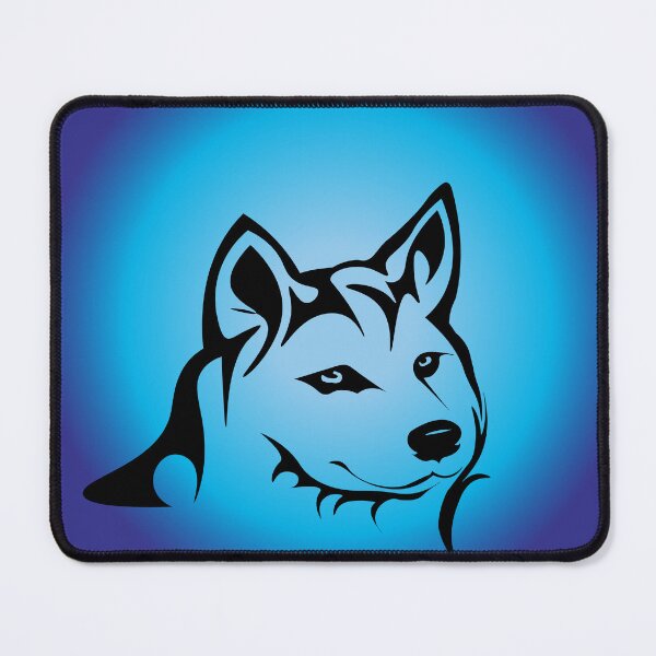Item preview,  wolf silhouette with blue and light blue background designed and sold by AlexGrafs.
