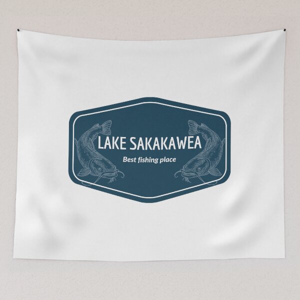 Item preview, Lake Sakakawea in North Dakota, United States of America - Best fishing place destination Logo designed and sold by Vintage-TM.