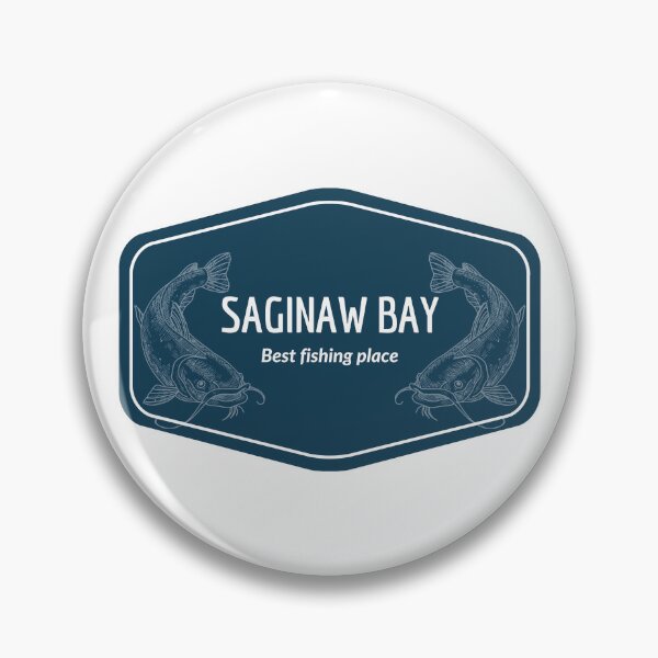 Artikelvorschau, Saginaw Bay in Michigan, Vereinigte Staaten von Amerika - Bester Angelplatz Ziel Logo entworfen und verkauft von Vintage-TM.