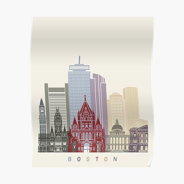Cartel del horizonte de Boston Póster