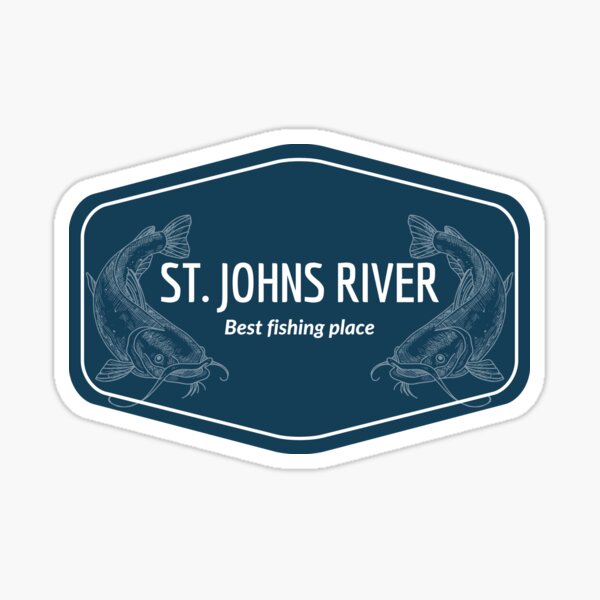 Aperçu de l'œuvre St Johns River en Floride, États-Unis d'Amérique - Meilleure destination de pêche Logo créée et vendue par Vintage-TM.