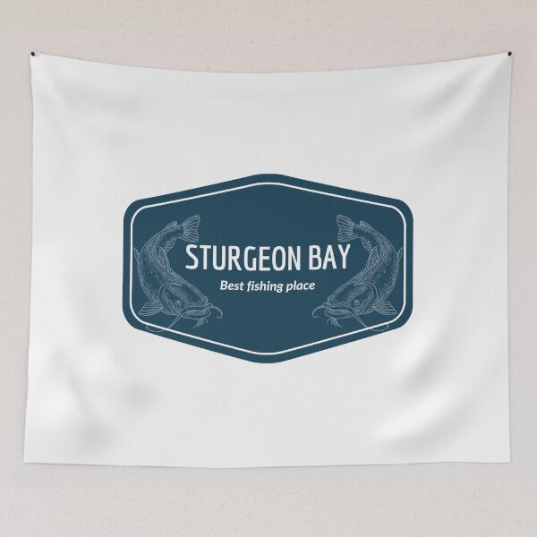 Item preview, Sturgeon Bay in Wisconsin, Door County, United States of America - Best fishing place destination Logo designed and sold by Vintage-TM.