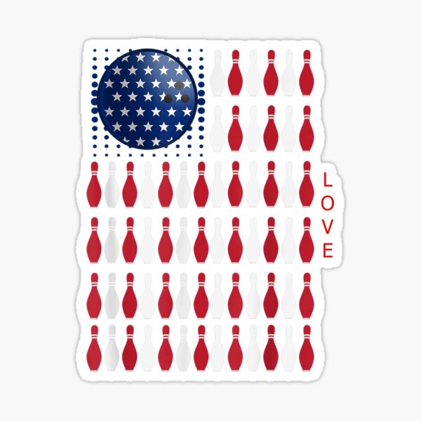 “American Flag Bowling Bowler Gifts For Bowling Team Love and Happy