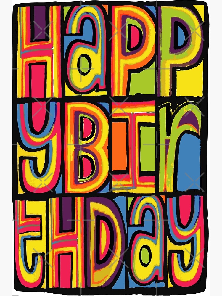 Aperçu 2 sur 2. Carte de vœux avec l'œuvre Joyeux Lundis Joyeux Anniversaire Design créée et vendue par LTFRstudio.