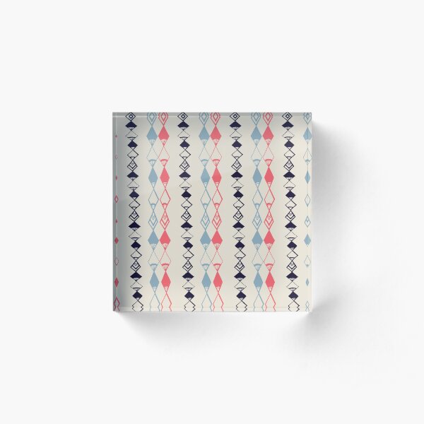 Aztec Diamond Stripes Acrylic Block