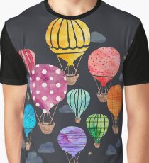 Heißluftballon Nacht Grafik T-Shirt