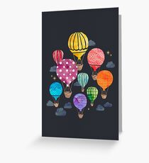 Hot Air Balloon Night Greeting Card