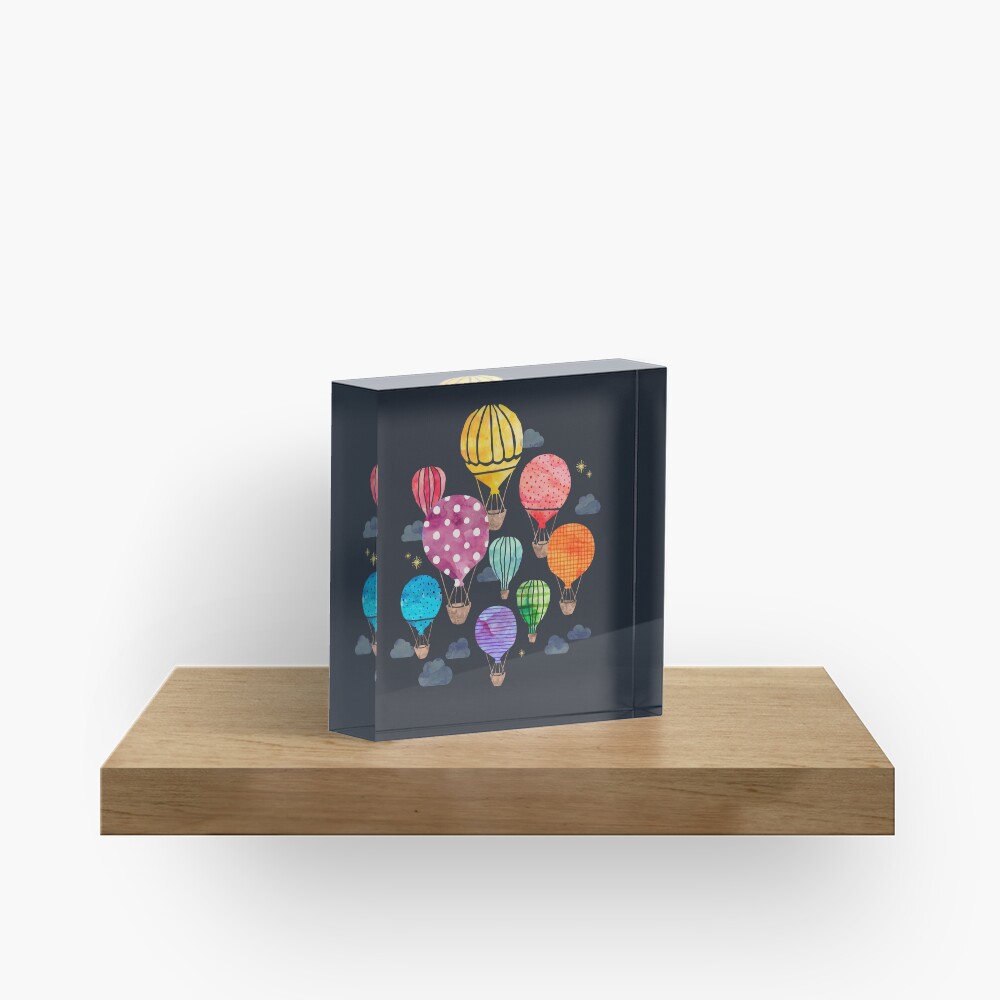 Hot Air Balloon Night Acrylic Block