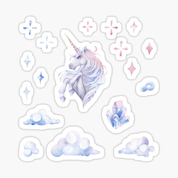 Item preview, Cute watercolor unicorn designed and sold by Ekaterina Glazkova.