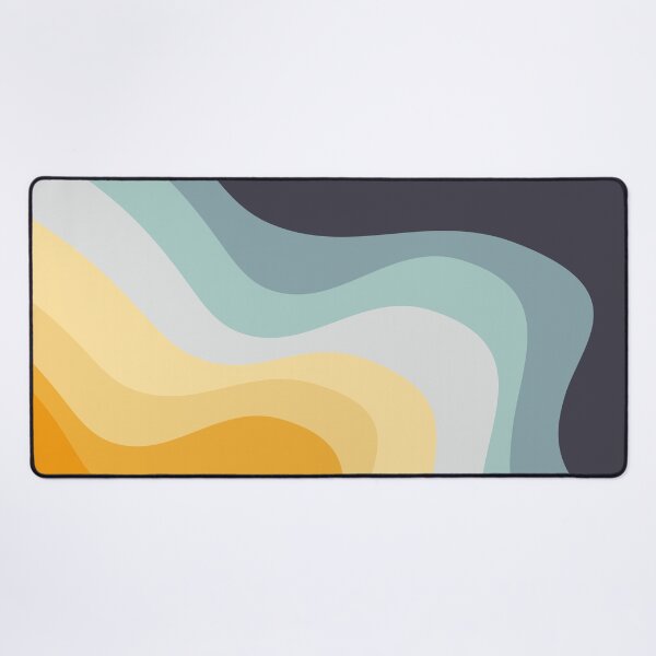 Item preview, Blue and yellow retro style waves designed and sold by BattaAnastasia.