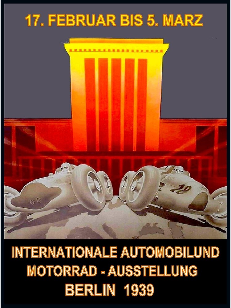 Disover GERMAN GRAND PRIX: Vintage 1939 Auto Racing Print Premium Matte Vertical Poster